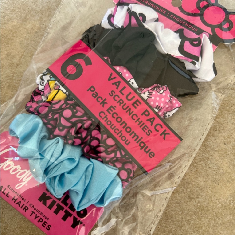 Hello Kitty Hair Scrunchies Set of 6 by Goody